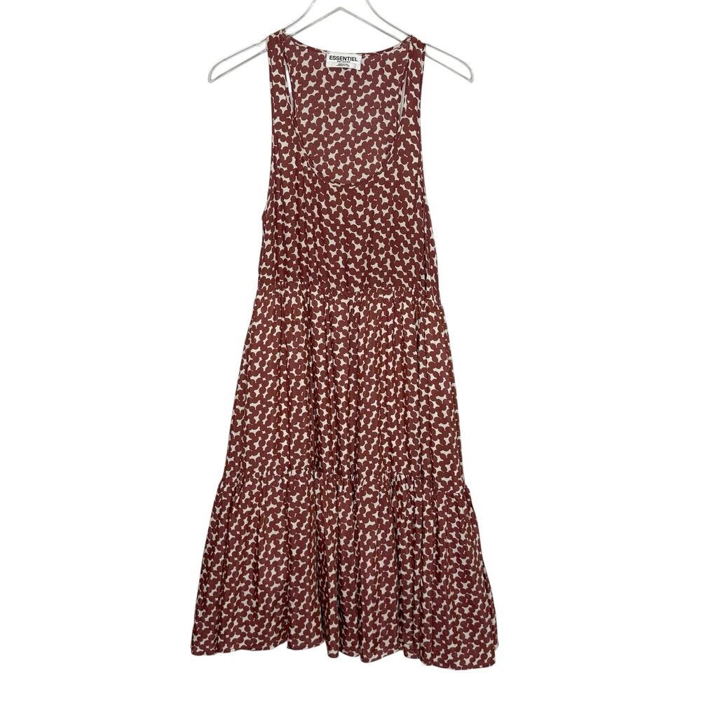 Essentiel Antwerp Carousel Dress Tiered Boho Style Midi Polka Dot Brown US8 - Picture 1 of 8